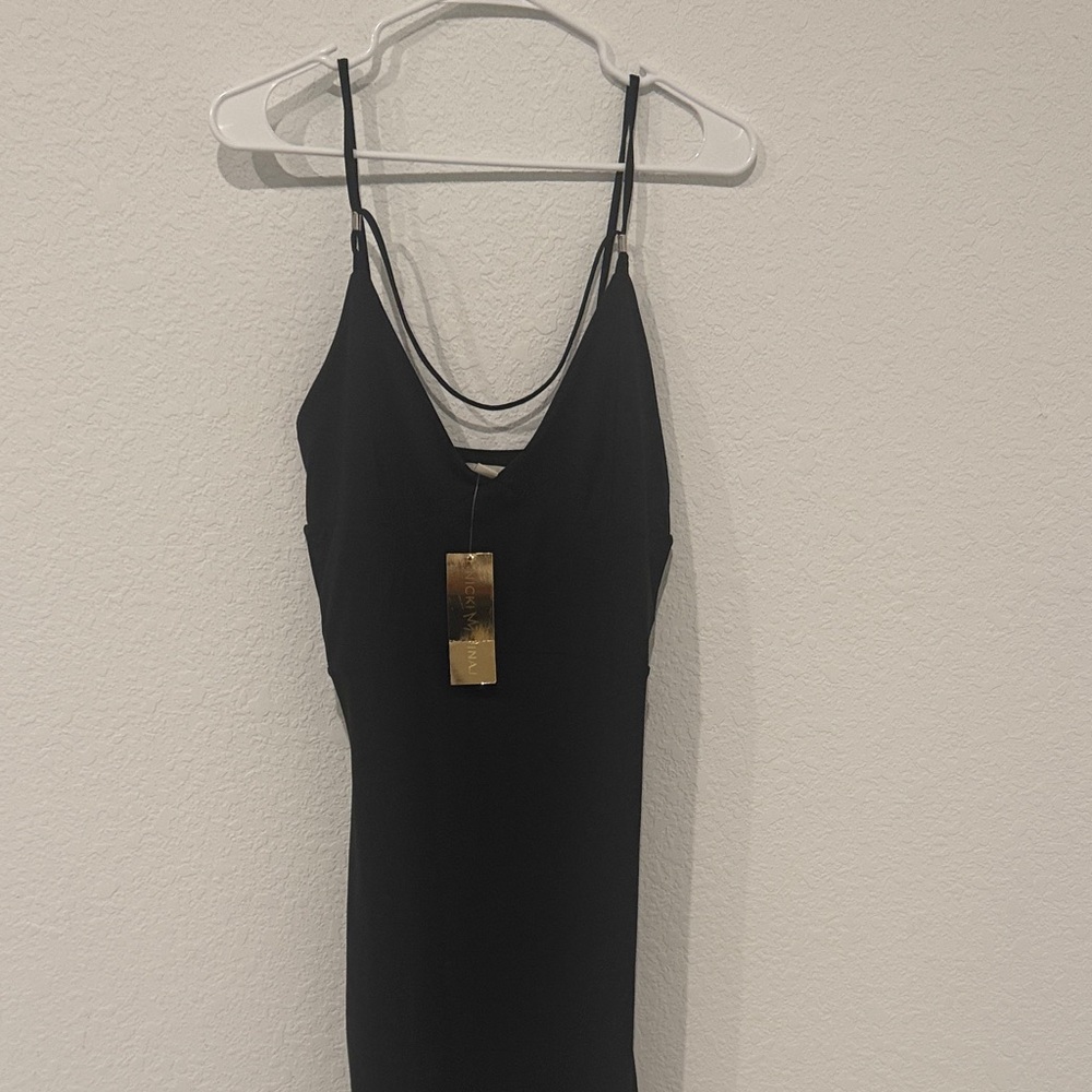 Nicki Minaj Black Midi Dress